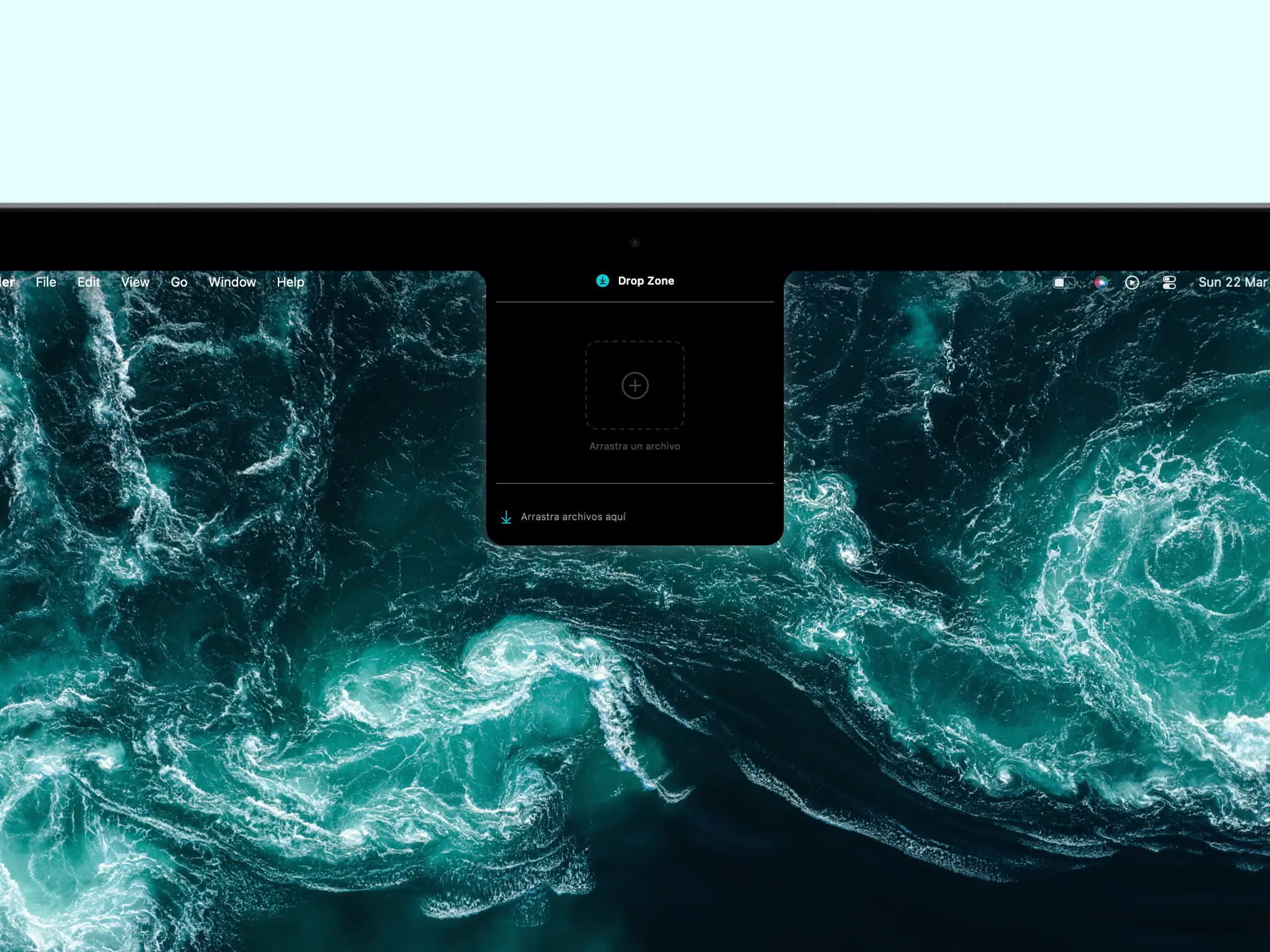 Captura de pantalla del proyecto Dynamic Island para MacOs (sin notch)
