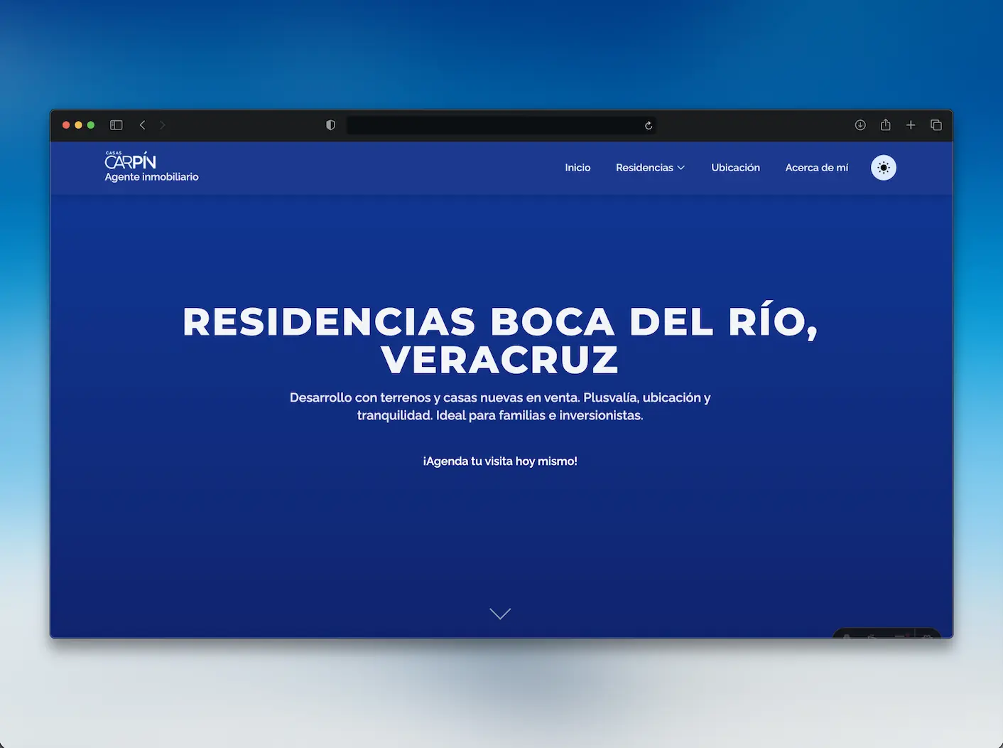 Captura de pantalla del proyecto Residencias Boca del Río, Veracruz